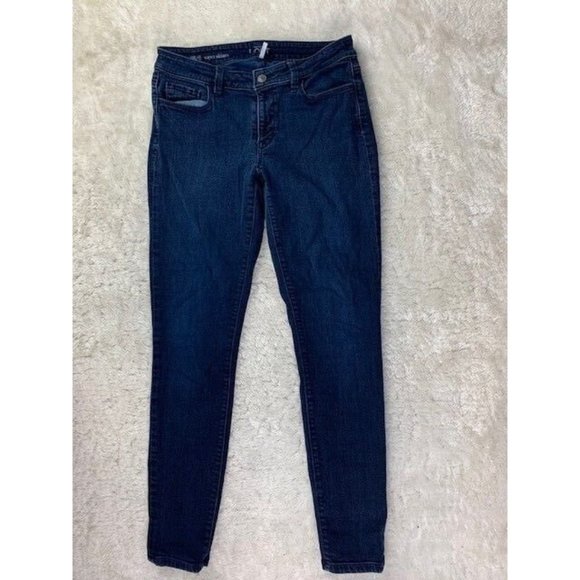 Loft Size 6 28 Womens Jeans Super Skinny Stretch Mid Rise Dark Wash - Picture 1 of 4